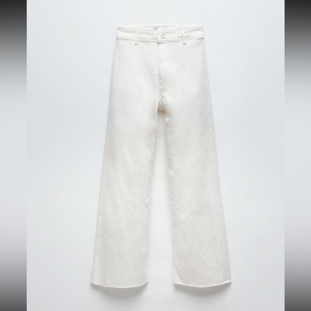 Zara white marine straight jeans